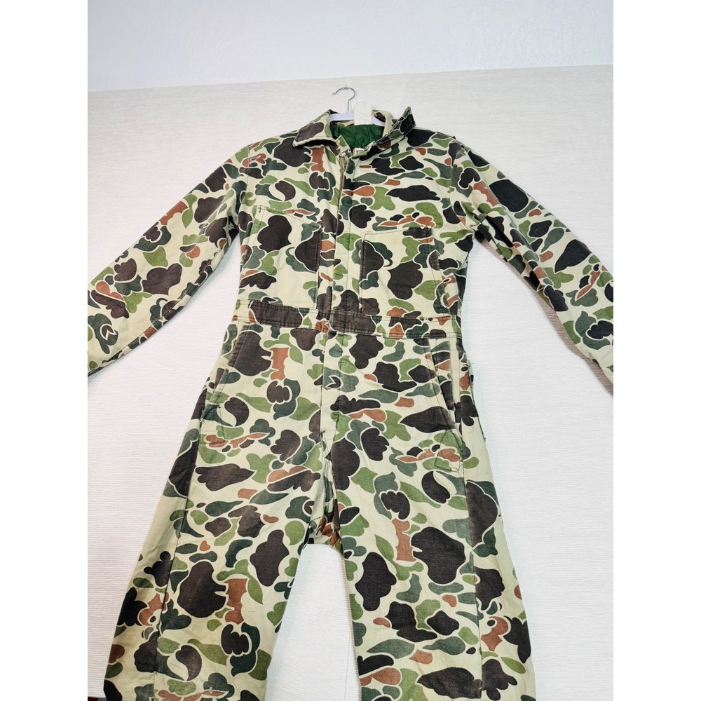 Vintage Walls Blizzard Pruf Coveralls Small Duck Camo Hunting USA Made Insulated